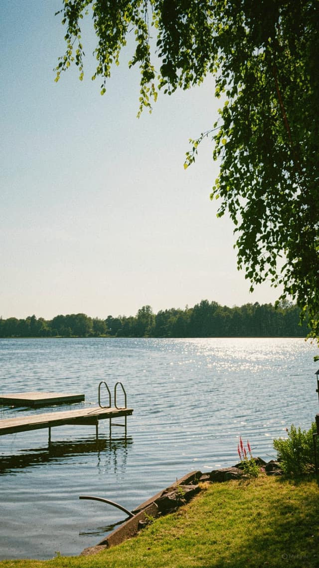 Badbrygga en solig sommardag